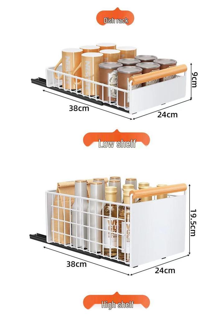 Pull-Out Under-Cabinet Dish Drying Rack and Kitchen Storage Solution