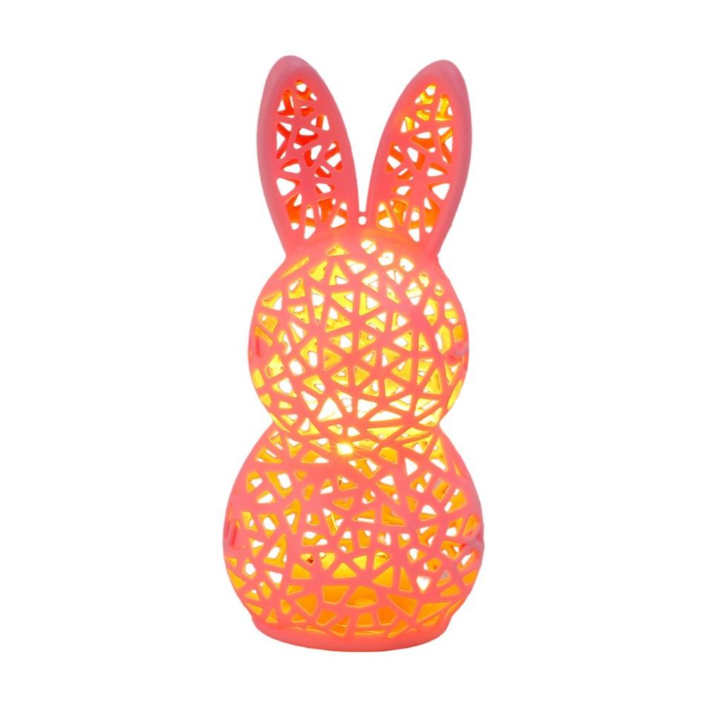 Cartoon 3D Printed Easter Rabbit Lamp Cute Lightweight Easter Atmosphere Light Plastic LED Easter Bunny Ornament