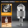 New Drill Chuck Adapter Quick-Change Hex Shank Self-Tightening Mini Three-Jaw Chuck Converter 1.5-6.5mm