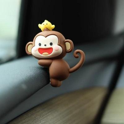 Cute Computer Monitor Figurines Cartoon Monkey Car Navigator Screen Decoration Adorable Monkey For Computer Monitor Ornaments