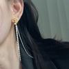 Gold and Silver Contrasting Color Moon Fringed Earrings Women's Niche High-end Pleasing Women's Cold Wind Rear Hanging Earrings
