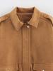 Women's Retro Distressed Fashion Aviator Jacket In Coffee Color