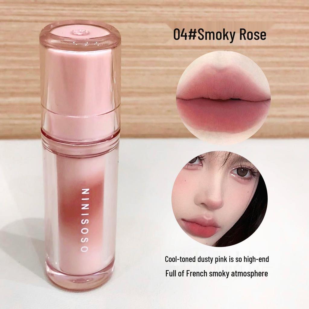 NINISOSO Tulle Mist Dot Soft Matte Lip Glaze - Pigmented Low Saturation Summer Light Makeup Lip Mud.