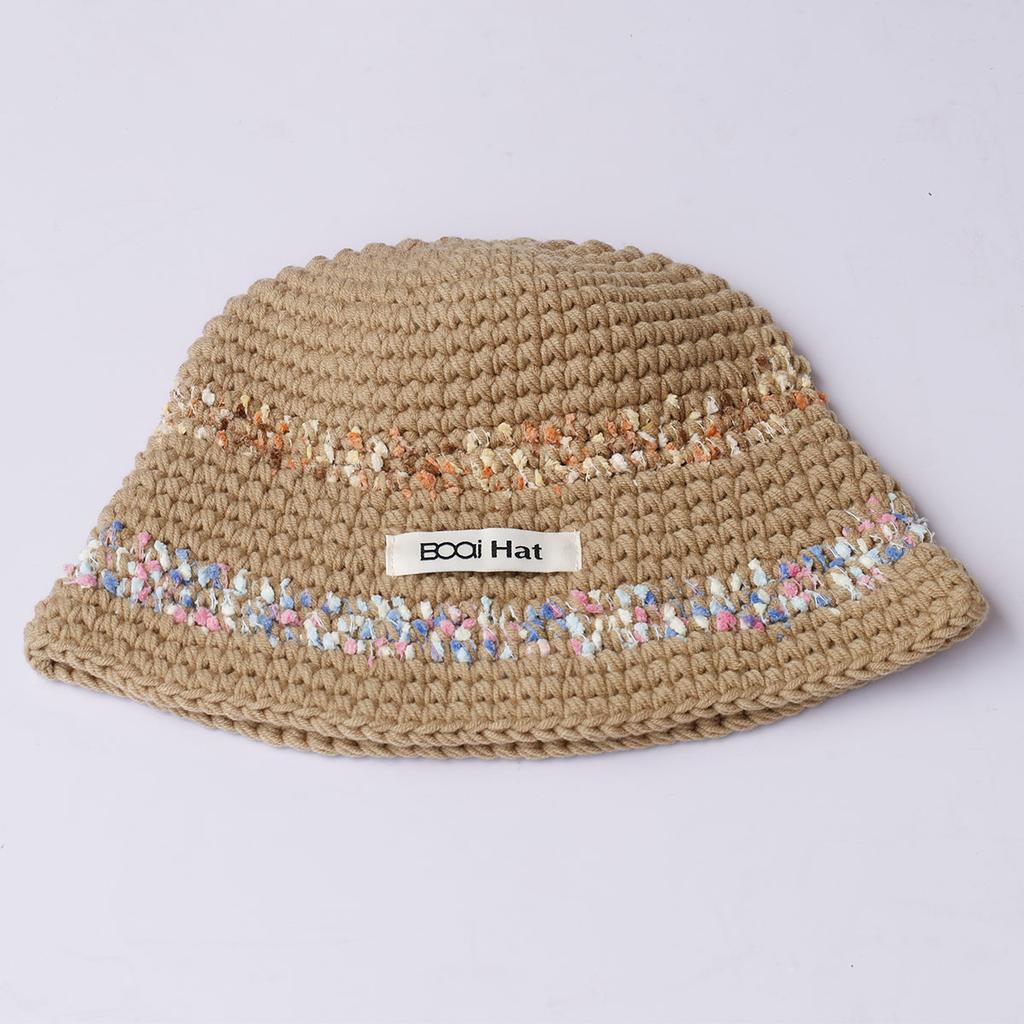Bold woolen warm hat Colorful fringe Woolen Hat Women's Autumn and Winter Cute Handmade Plush Hat Knitted Fisherman Bucket Hats