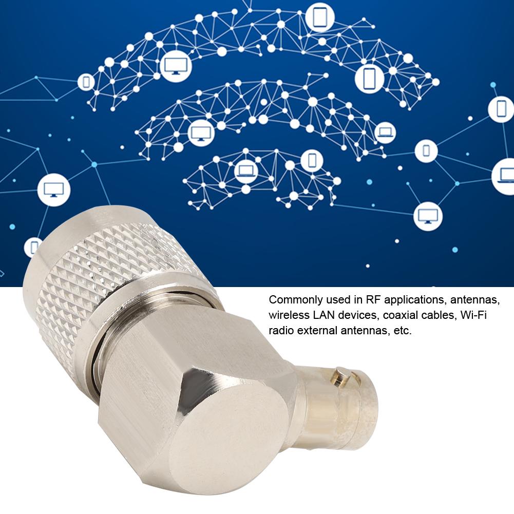 2PCS UHF Male PL 259 to BNC Female Adapter 90 Degree Connector Converter for Coaxial Cable