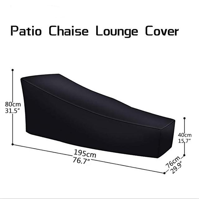 Waterproof Outdoor Chaise Lounge Cover UV Resistant Dustproof Patio Sunlounger Chair Protector for Lawn Furniture