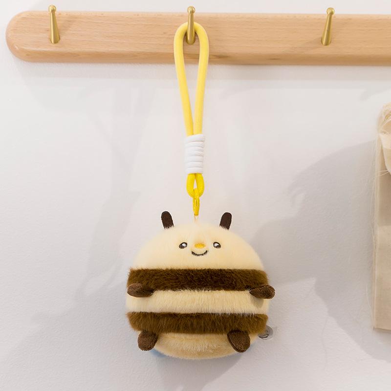 Creative Unzipping Pinch Ball Plush Keychain Cute Cow Rabbit Cat Backpack Pendant Cartoon Doll