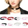 PU Leather Neck Chain Heart Pendant Necklaces Handmade Punk Sweater Chains Choker Jewelry For Girl Body Cosplay