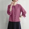 ZANZEA Women Casual Round Neck Solid Color Loose 3/4 Sleeve Blouse