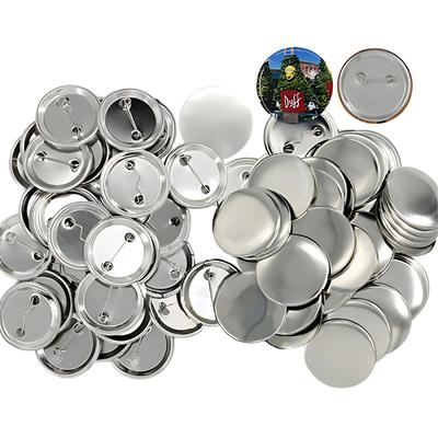 YSKSTORE Tin Badge Material Set, Tin Badge Parts, Tin Can Badge Kit, Safety Pin Style, 100 Pieces (56mm)