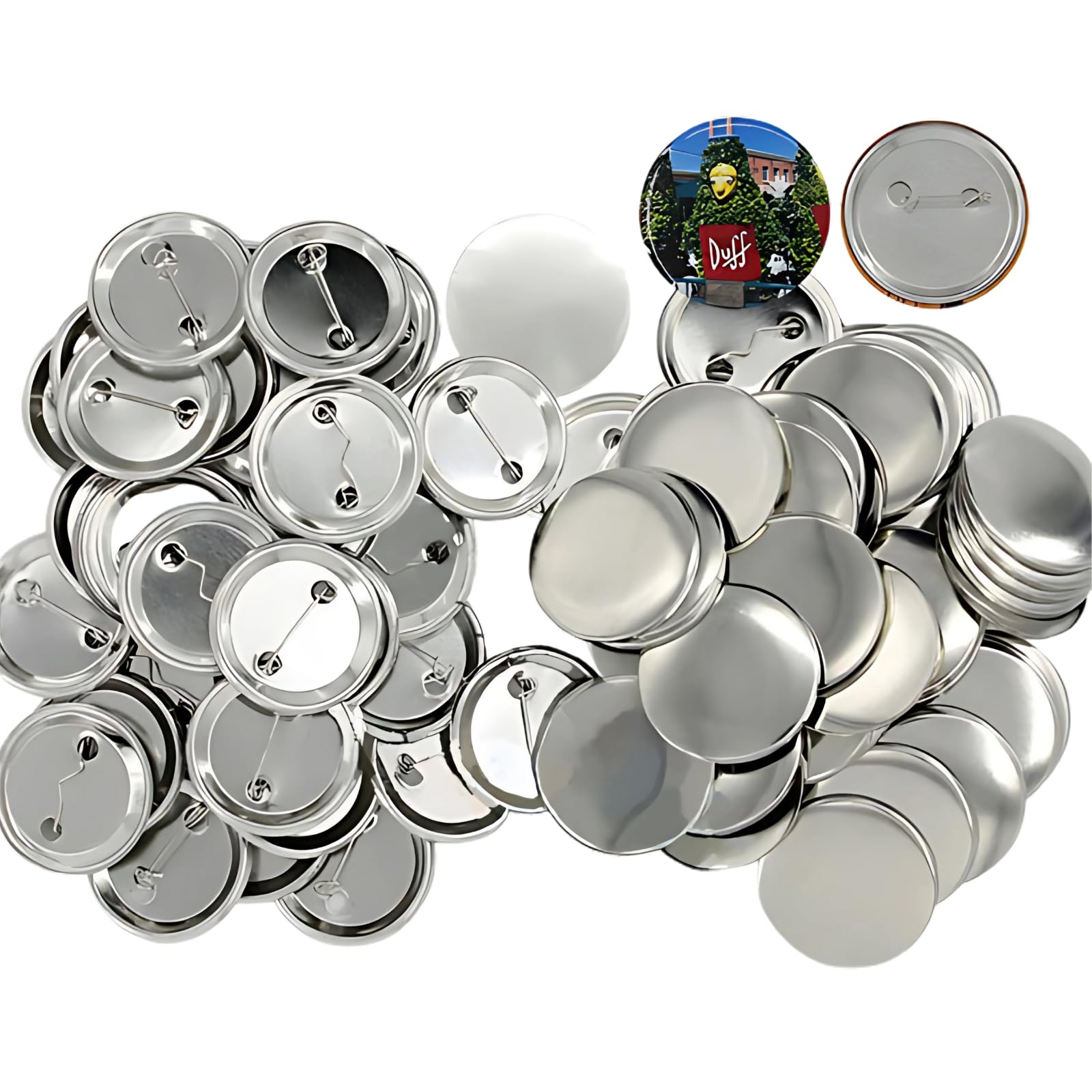 YSKSTORE Набор материалов для значков из жести, Детали для жестяных значков, Комплект для изготовления жестяных значков, Стиль с булавкой, 100 штук (56мм)