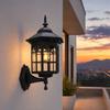 Yousheng Solar Vintage Wall Light, Motion Sensor Outdoor Sconce with Glass Shade, Waterproof Garden Lantern for Patio Porch