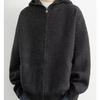 Legible Autumn Winter Casual Sweaters Men Solid Color Hooded Sweatercoats Male Loose Zip-up Knitted Cardigan Man
