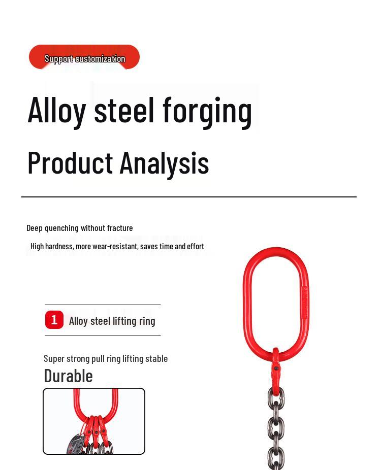 Double Hook Self-Locking Safety Lifting Chain for Crane, 2-3 Tons Capacity