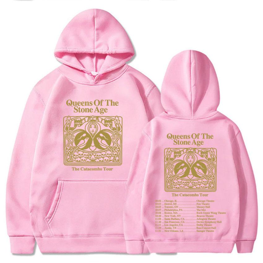 Mikiny The Catacombs Tour 2025 QUEENS OF THE STONE AGE QOTSA Kapely Mikiny Fleecové Volné Mikiny s Kapucí Pánské Oblečení Unisex