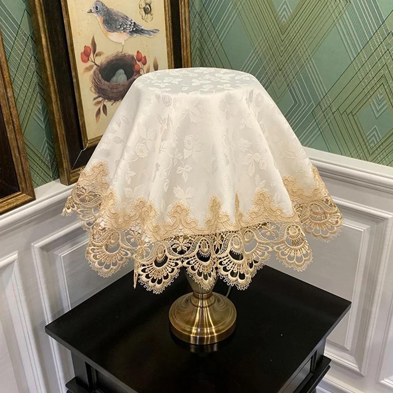 70cm European Style Table Lamp Dust Cover Fabric Tabletop Lamp Shade Embroidered Lace Dust-proof Covers Juicer Rice Cooker Cover