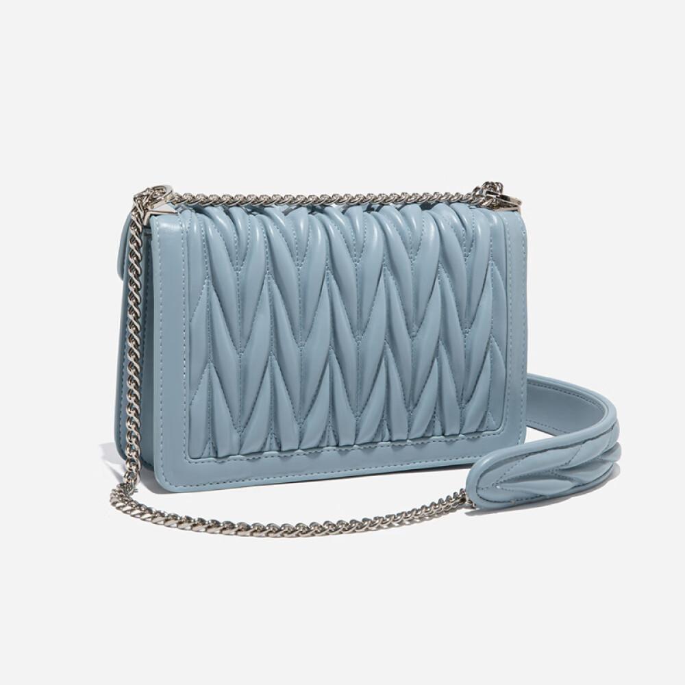 Chain fold bag 2023 new one-shoulder oblique span bag light luxury texture 22cm wide 6cm high 15cm