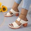 New Summer Fish Mouth High Heel Sandals Large Size with Casual Thick Heel Sandals