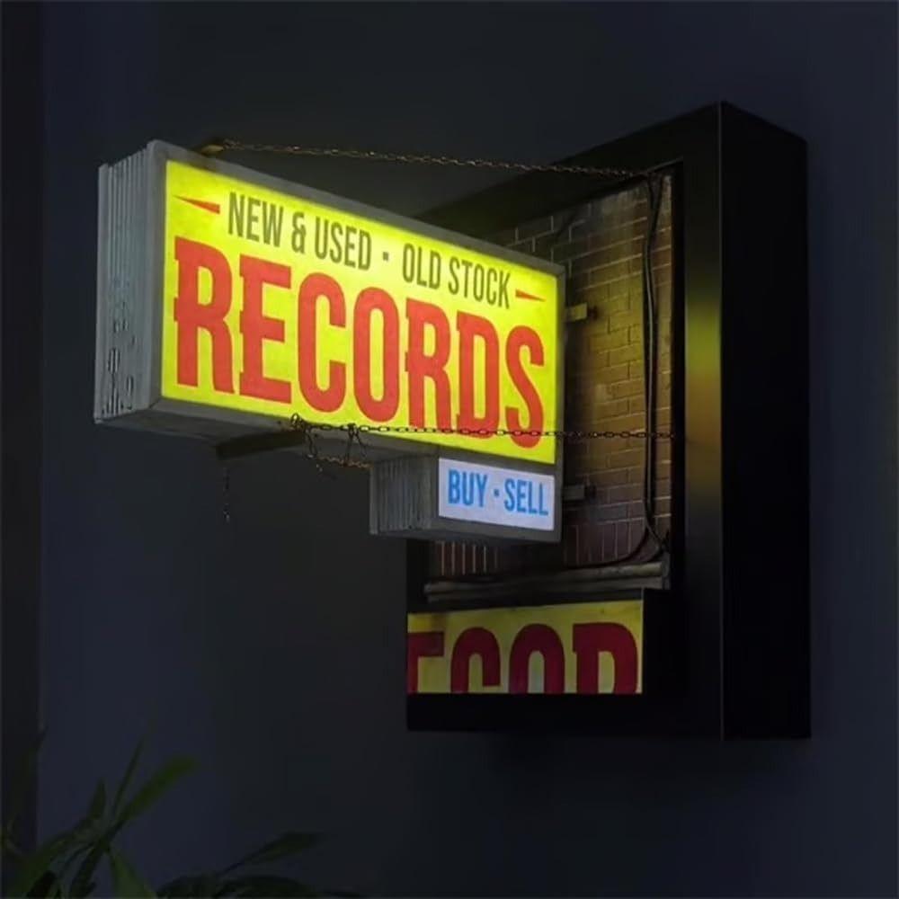 3D Miniature Record Store Retro Wall Light Retro Record Player Wall Light  Record Collector Gift