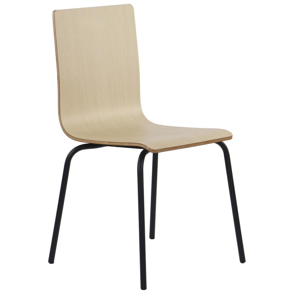 Natural plywood chair with black frame. Model WERDI B