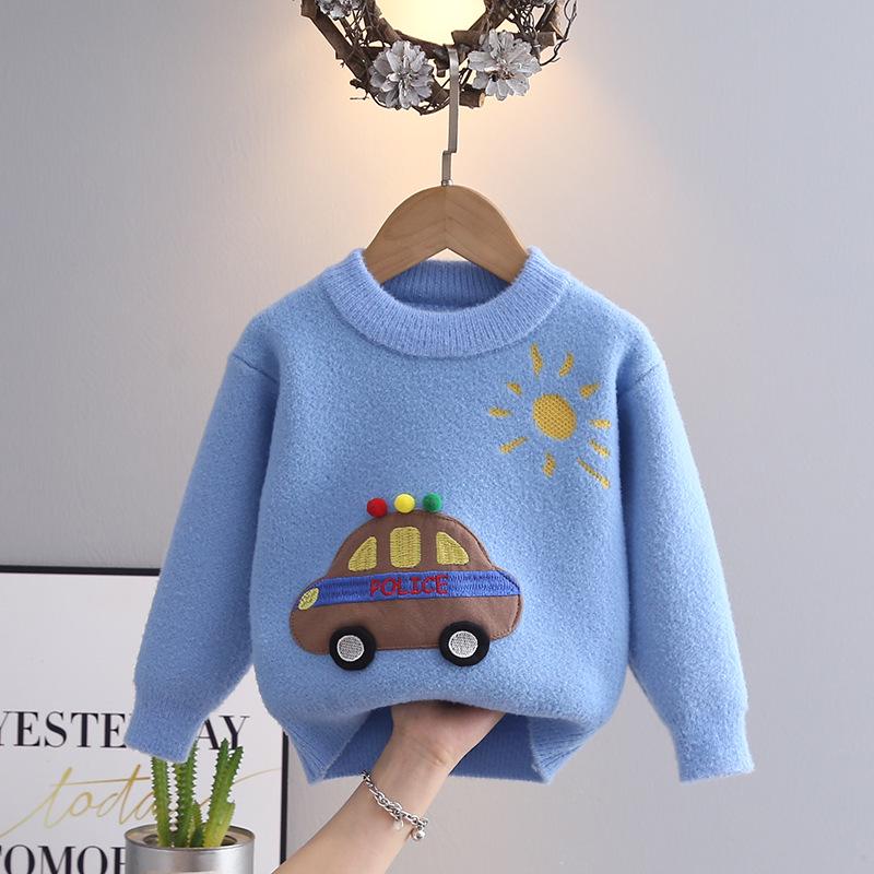 Children s Korean Style Knit Cardigan - 2024 Autumn/Winter Trendy Sweater for Girls 120 cm синий