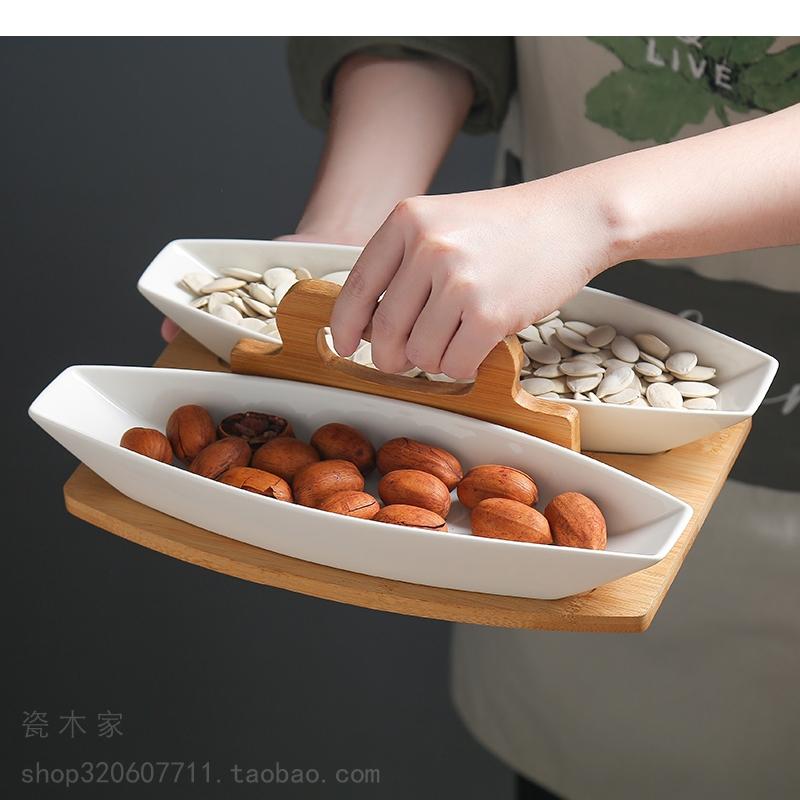 Ceramic Dining Plate Wedding Party Nut Candy Snack Restaurant Afternoon Tea Dessert Home Decor Fruit