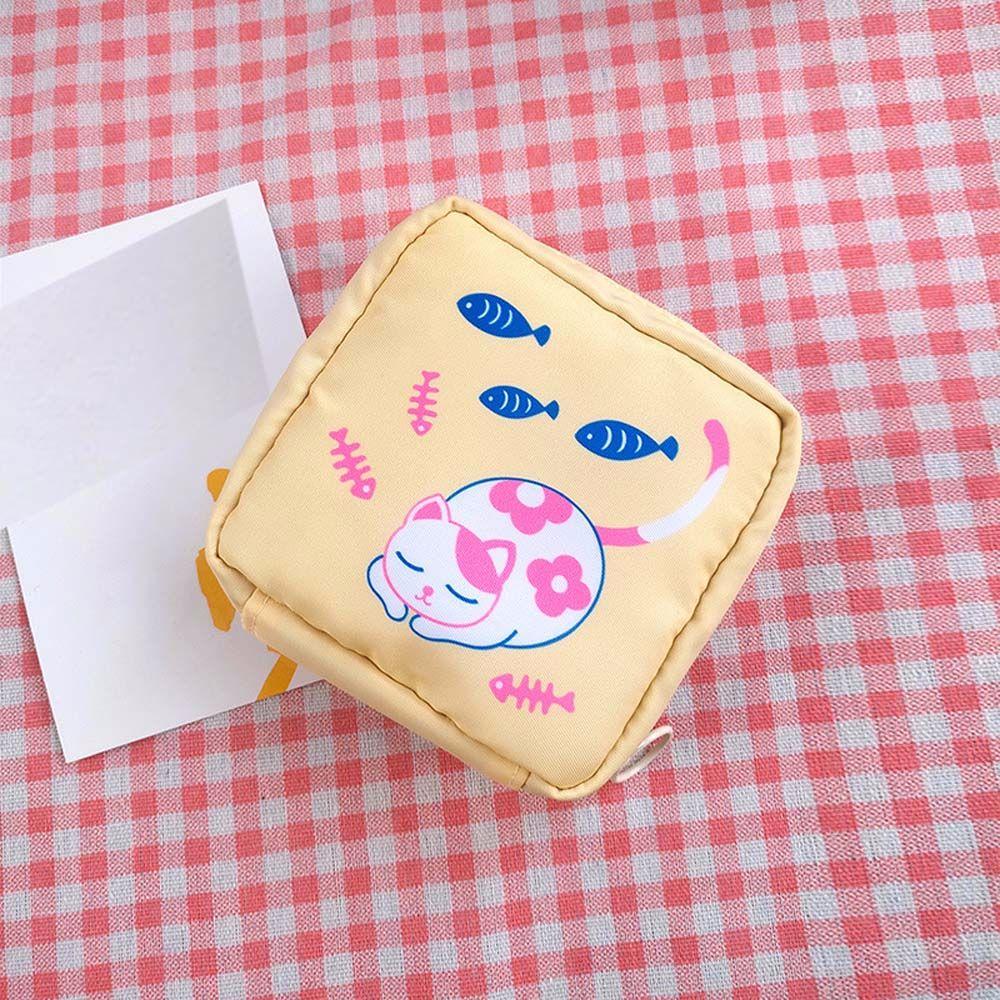 Cute Cartoon Pattern Bunny Bear Rabbits Cosmetic Bag Lipstick Pouch Sanitary Napkin Bag Coin Purse