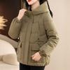 Winter Thickened Down Cotton Coat for Mom Warm Loose Hooded Fashion Short Jacket