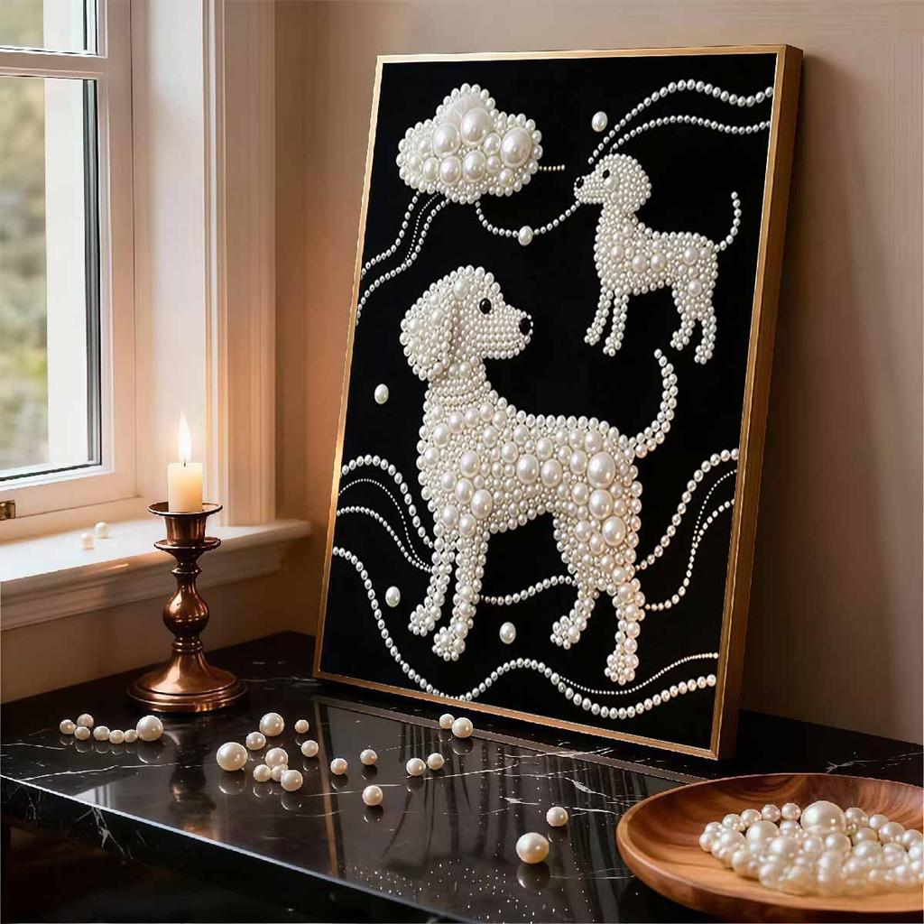 Pearl Pup DIY Diamond Art Kits 15.7x19.6inch Gem Art Diamond Painting Kits Without Frame for Adults Gift Idea Home Wall Decor