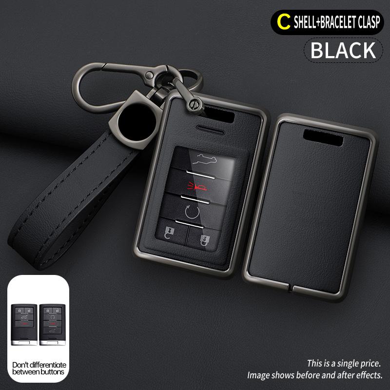 4 5 Keys Zinc Alloy Leather Smart Car Key Case For Cadillac Ats Sts Cts Srx Xts 28T Ctsv Xls Dts Car Key Key Case Case