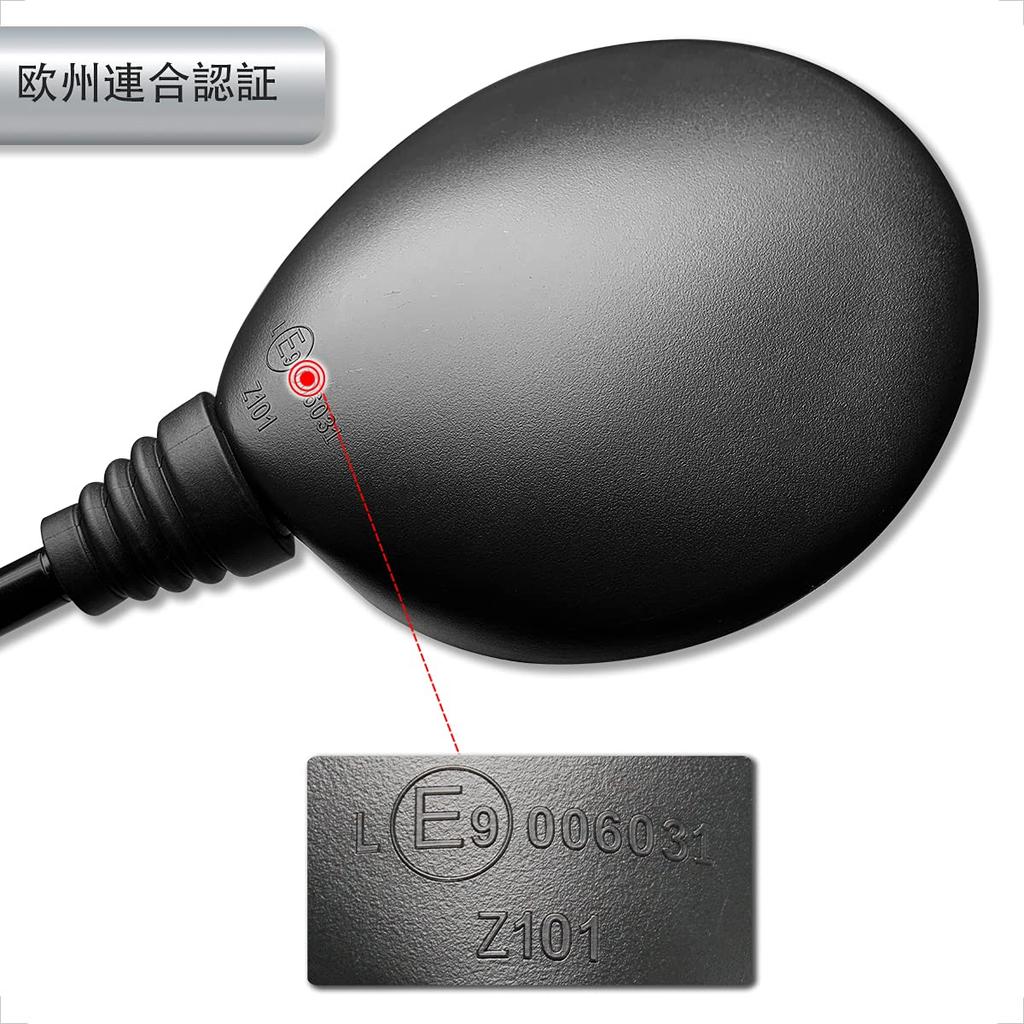 Evermotor Motorcycle Mirror, 0.3 inch (8 mm), 0.4 inch (10 mm), Left and Right