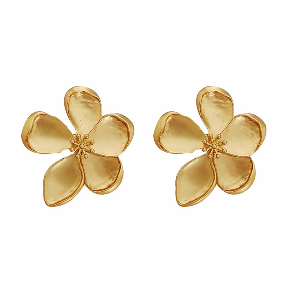 

2024 Золотой Цвет Матовая Текстура Металлический Цветок Ретро Серьги Мода Для Женщин Сладкие Ювелирные Изделия Подарки L9D8