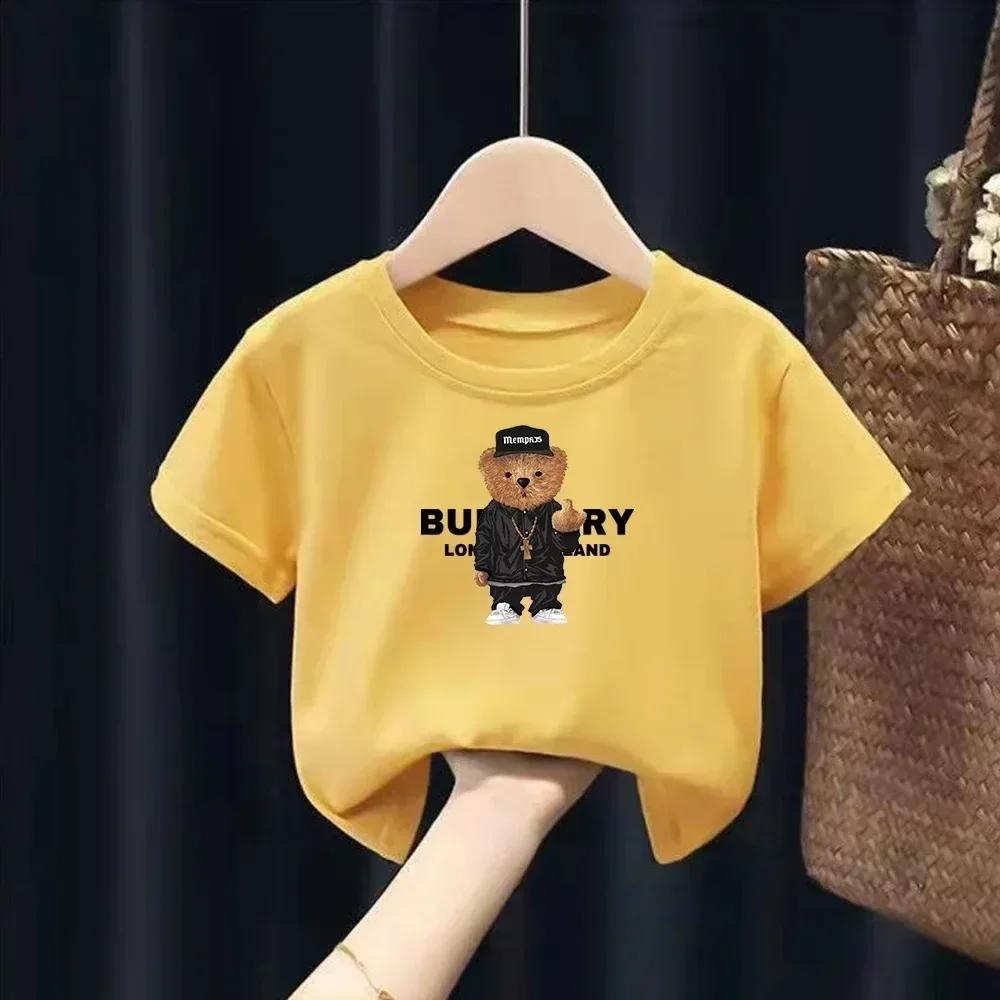 Fashion Baby Kids T-shirt  Luxury Brand Print Shirt Summer Boy Girl Clothes Short Sleeve Funny Kawaii Children Casual Tops