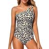Women’s Modest One-Piece Swimsuit, One Shoulder Bikini Swimwear, Monokini Bathing Suit for Hot Spring