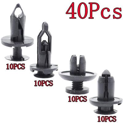40Pcs Car Plastic Rivet Bumper Fender Retainer Fastener Mud Flaps Push Clips Pin
