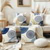 1/4pcs Blue Gold Leaf Patterned Pillowcases Sofa cushion cover home bedroom room decoration