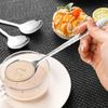 Edelstahl-Suppenlöffel Eisriss Verdickung Langer Griff Löffel Obst Dessert Kaffee Getränkelöffel Küchengeschirr