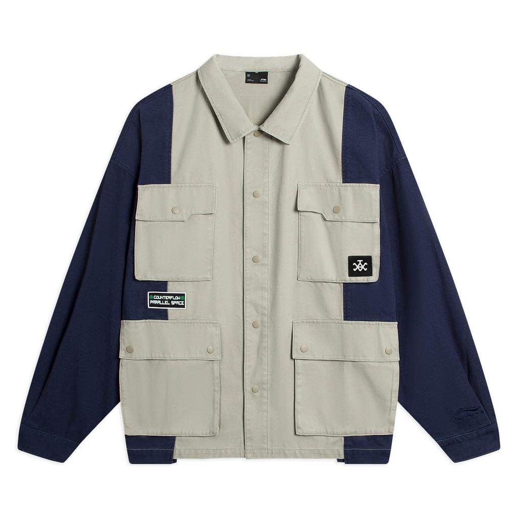 Li Ning Cf Mars Color Block Casual Long Sleeve Jacket Men Jacket Yew-Green AFDSD29-1