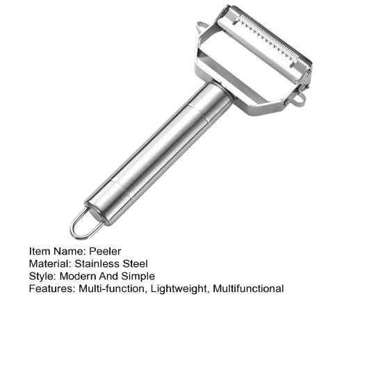 Fruit Vegetable Peeler Stainless Steel Melon Planer with Serrated Blade Ergonomic Non-Slip Grip Dishwasher Safe Kitchen Peeler