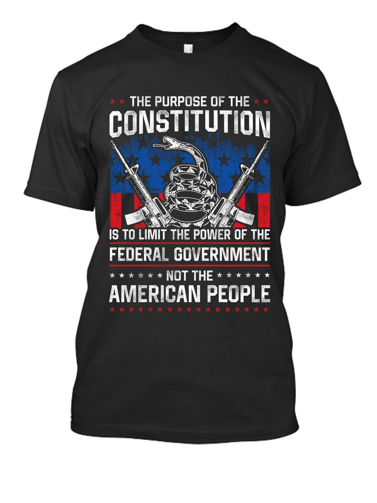 The Purpose Of The Construction New Mens Shirt American People 2nd Amendment Tee S