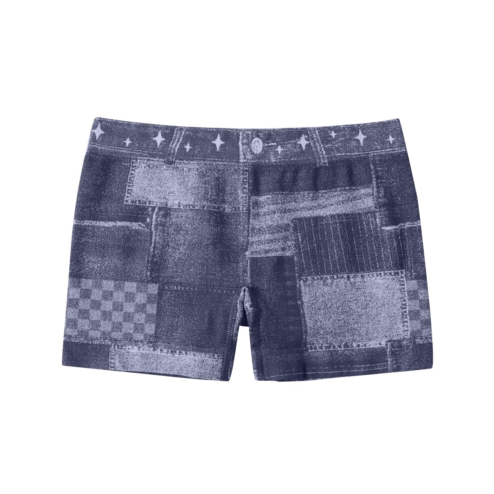 

Women s Seamless Imitation Denim Flat Cornered Leggings With High Elasticity And Tight Fitting Flat Cornered Underwear Shorts XXL