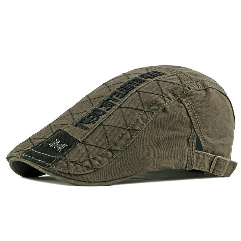 Adjustable Men Spring Summer Sun Newsboy Hats Classic Western Newsboy Caps Cotton Blend Beret Hat Flat Brim Men Berets Cap