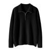 Elegant European Cashmere Lambswool Zip-Up Sweater for Women