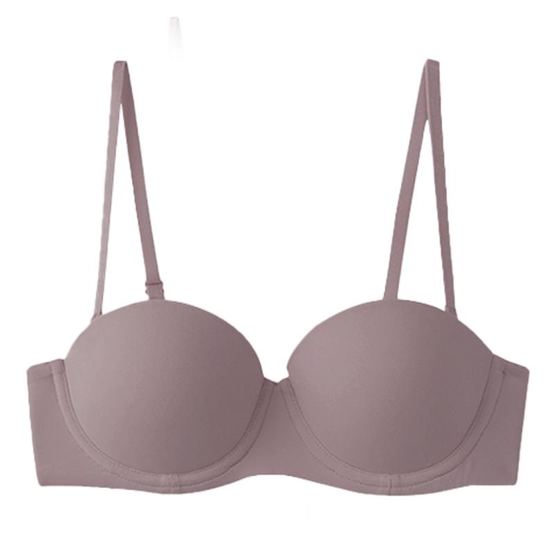 Summer seamless underwear women's soft steel ring smooth surface non-slip strapless underwear small breasts gather sexy bra cover