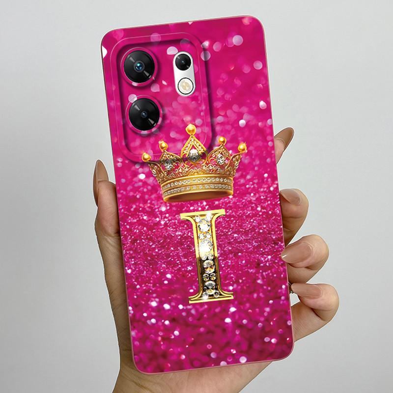 Case for infinix Zero 30 4G 5G Case X6731 Crown Letters Soft Silicone Shockproof Cover For Infinix Zero30 4g Cases X6731B Funda