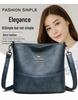 High-End Women's Soft Leather Large Capacity Bucket Bag - Fashionable and Practical Crossbody for Middle-Aged Mothers