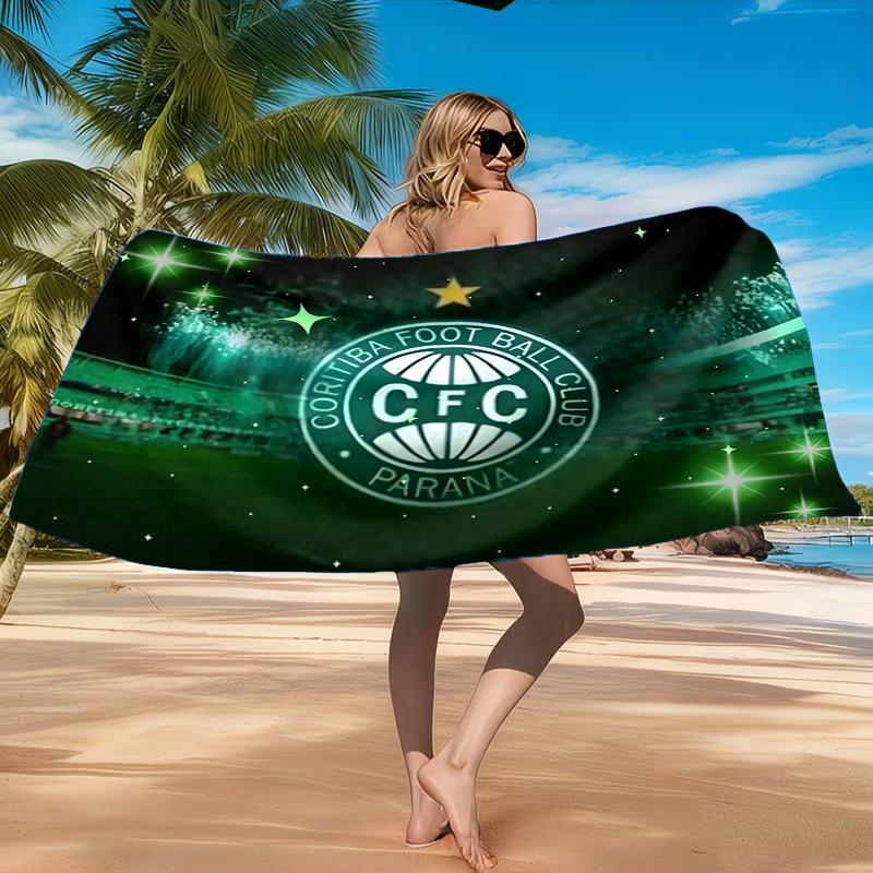 Green Football Club Emblem Printed Microfiber Beach Towel, Soft And Absorbent, Quick-Dry, Ideal for Summer Travel, Beach Essential, Swimming Pool