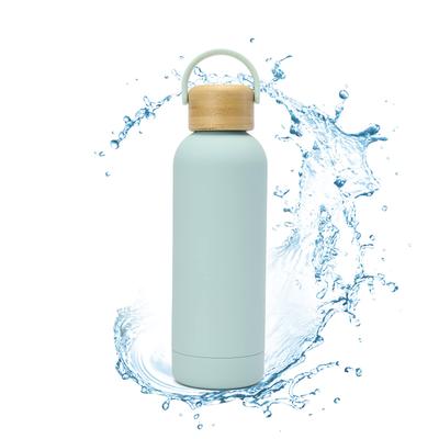 Bouteille d'eau 500 ml Bouchon Bec Direct Lavable au Lave-vaisselle Élégant Filles Garçons Élémentaire Lycéens Mince Mignon Simple Adultes [GO!GRM] « Bambou