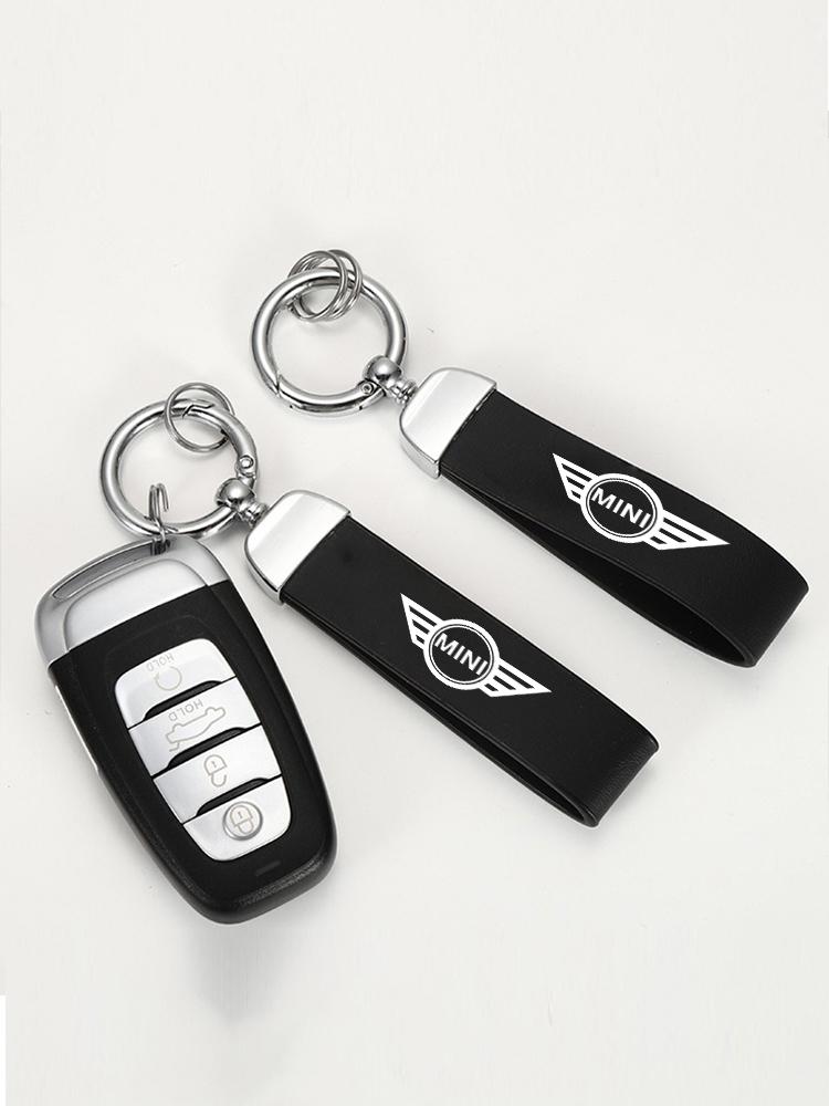 High Grade Leather Keychain Accessoires With Car Logo Keyring For BMW Mini Cooper One S JCW F55 F56 F57 F60 Coupe R50 R53 R56 R5 jvsh88