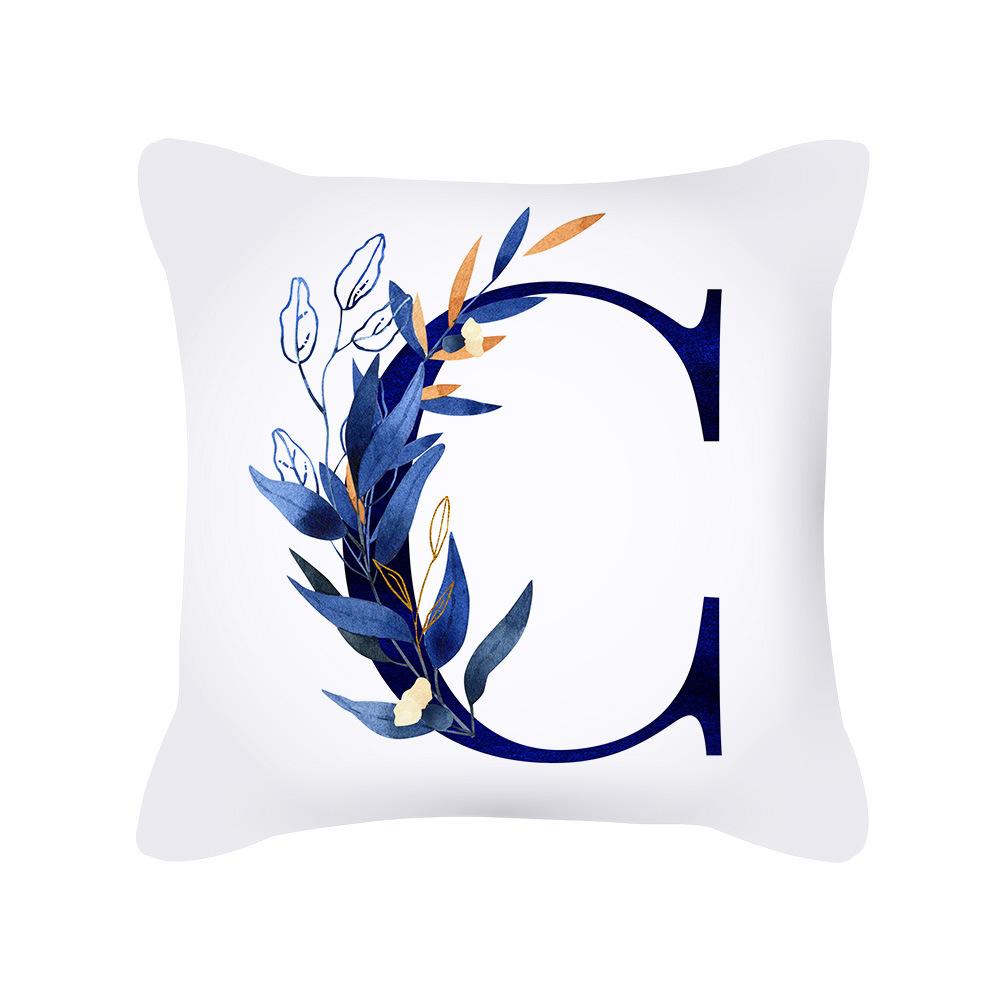 Pernă Nouă Pluș Scurt Plantă Literă Imprimată Pernă Pernă de Sofă Pernă de Birou Husă de Pernă